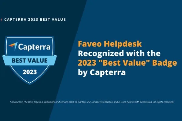 Faveo Helpdesk Recognized with the 2023 Best Value Badge from Capterra