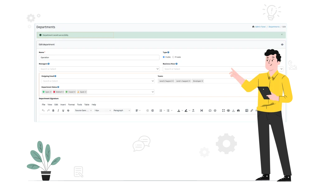 Enhance Workflow Efficiency with Department Status Linker in Faveo 03 Enhance Workflow Efficiency with Department Status Linker in Faveo 03