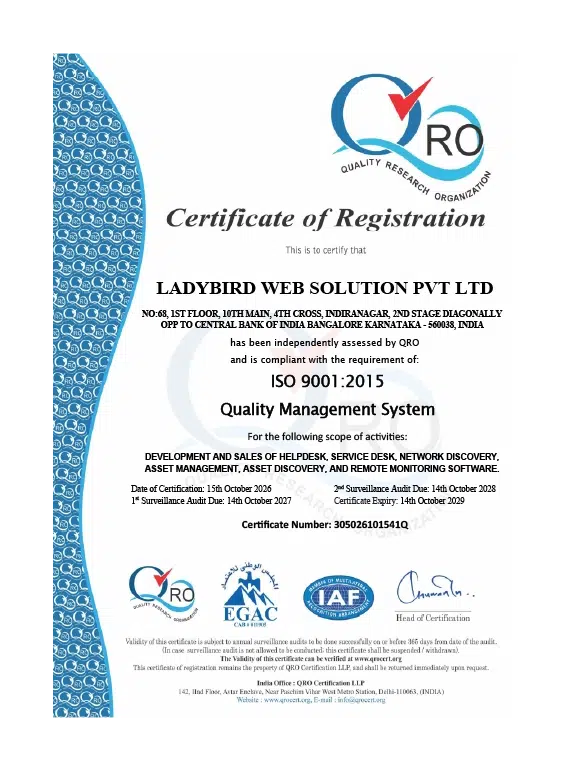 Ladybird web solution pvt ltd iso 9001 2015